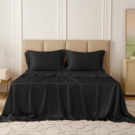 22 Momme Silk King Sheet Set – Black